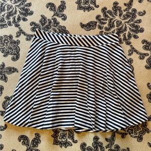 Striped Navy and White Flared Skirt